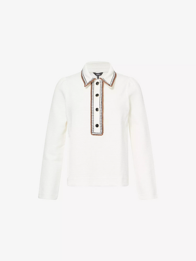 ME+EM Crochet-trim textured woven shirt at Collagerie