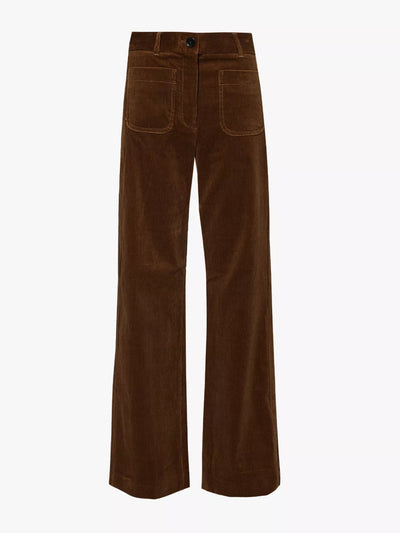 Me+Em Flared high-rise cotton-corduroy trousers at Collagerie