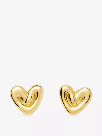 Missoma Puffyheart 18ct yellow gold-plated brass earrings at Collagerie
