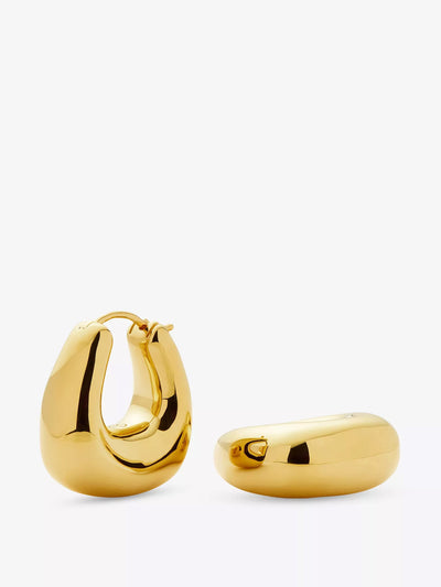 Missoma Sculptural chubby small 18ct yellow gold-plated brass hoop earrings at Collagerie