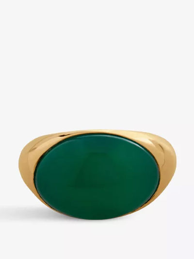 Monica Vinader Gold plated onyx ring at Collagerie