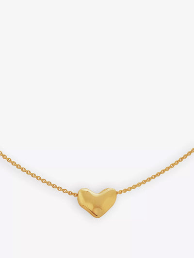 Monica Vinader Heart-charm 18kt yellow gold-plated pendant necklace at Collagerie