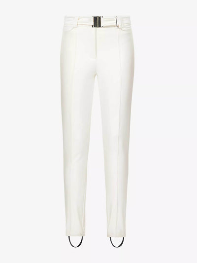 My Sunday Ski White detachable belt stretch-woven trousers at Collagerie