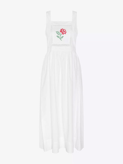 Omnes Rosabella floral-embroidered cotton midi dress at Collagerie