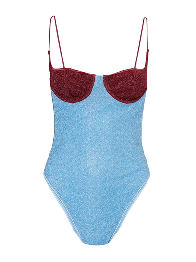 Oséree Lumiere bi-colour one-piece swimsuit at Collagerie