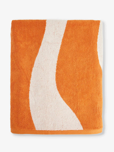 Pleasing Wavy abstract-pattern organic-cotton towel at Collagerie