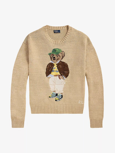 Polo Ralph Lauren Polo Bear intarsia relaxed-fit cotton-knit jumper at Collagerie