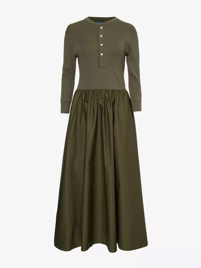 Polo Ralph Lauren Ribbed contrast woven maxi dress at Collagerie