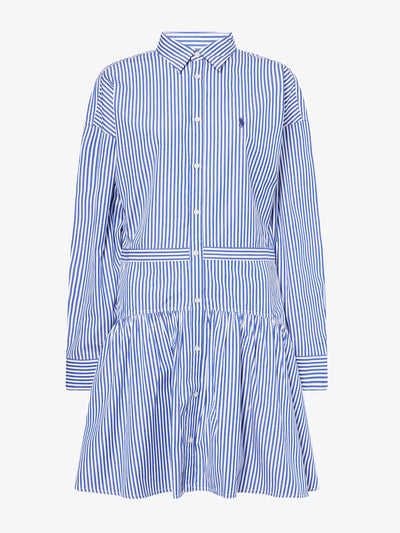 Polo Ralph Lauren Striped long-sleeves cotton-poplin midi dress at Collagerie