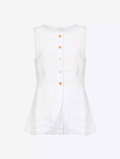 Posse Emma round-neck linen waistcoat at Collagerie