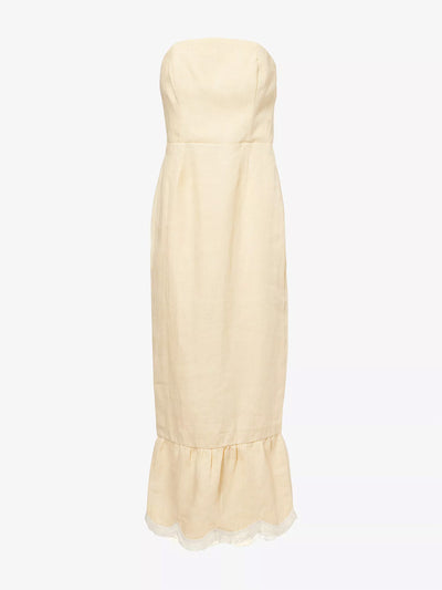 Posse Essie strapless linen midi dress at Collagerie