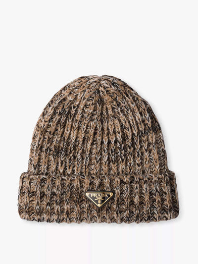 Prada Argyle wool-knitted beanie at Collagerie