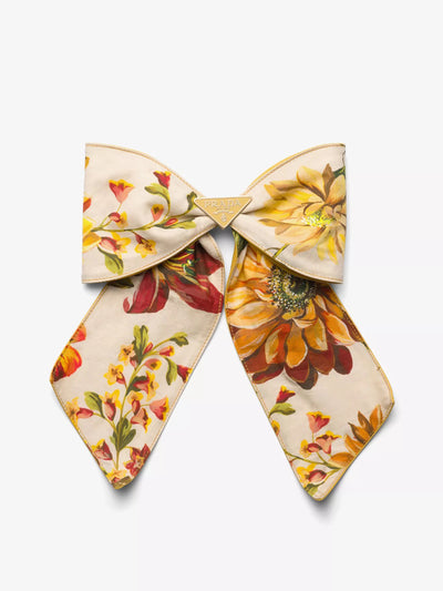 Prada Floral-print brass hair clip at Collagerie