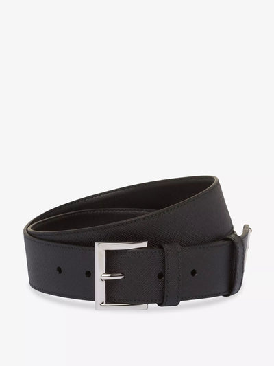 Prada Logo-embellished leather belt at Collagerie