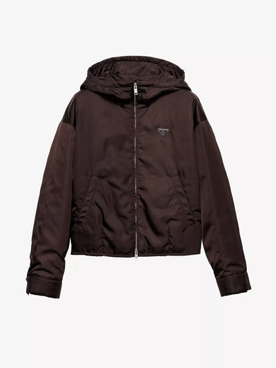 Prada Re nylon logo-embellished woven blouson jacket at Collagerie