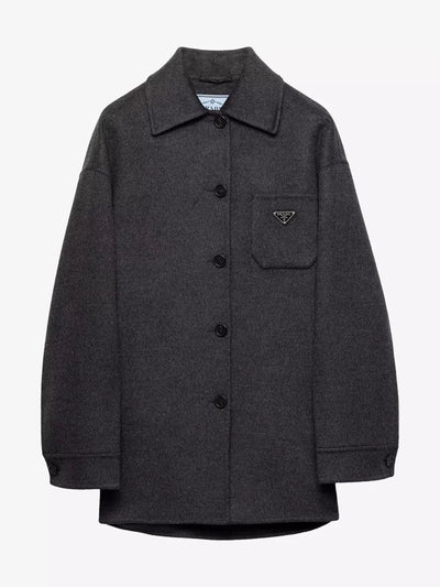 Prada Single-breasted double cashmere-wool caban jacket at Collagerie