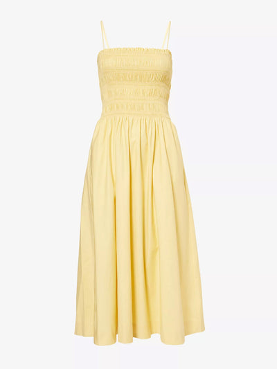 Reformation Kerrie shirred stretch-cotton midi dress at Collagerie