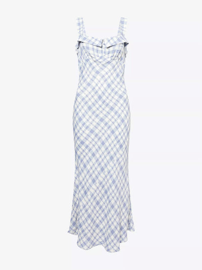 Reformation Tancy checked crepe midi dress at Collagerie