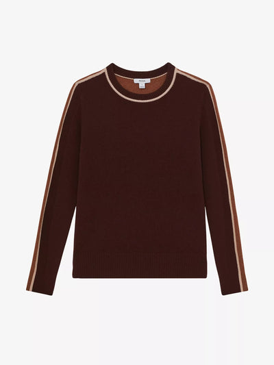 Reiss Anne crewneck colour-block wool and cashmere-blend jumper at Collagerie