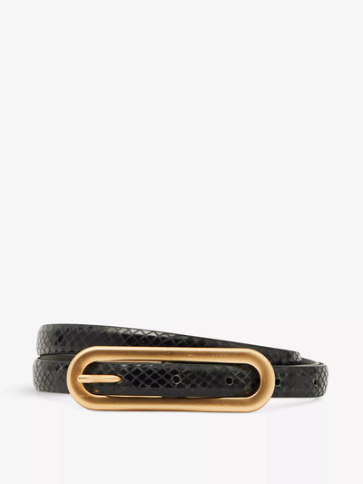 Reiss Chaya snakeskin-effect leather belt at Collagerie