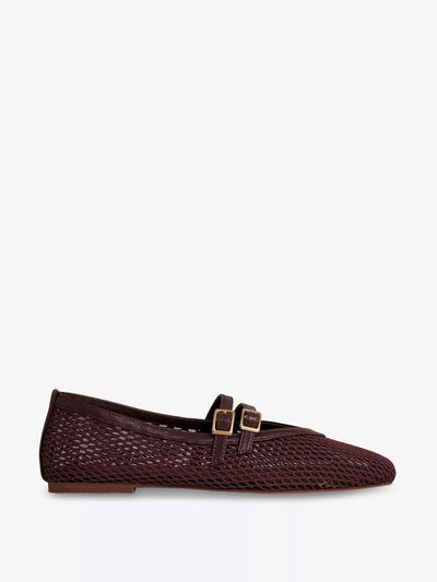Reiss Elspeth mesh and leather ballet flats at Collagerie