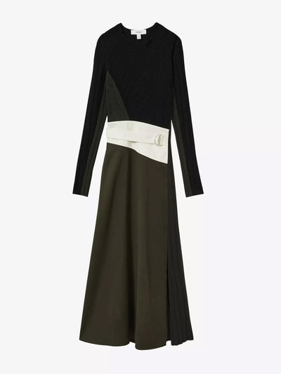 Reiss Emilina rib-knit panelled belted midi dress at Collagerie