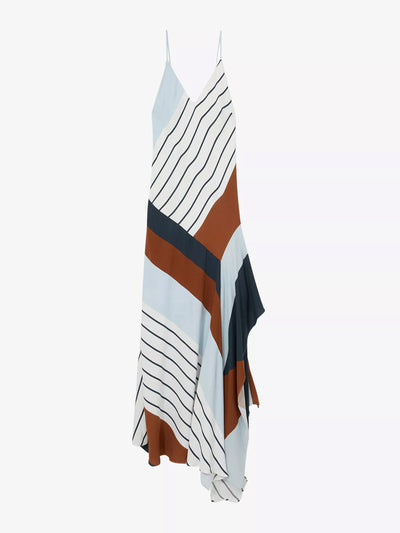 Reiss Hallia stripe-print handkerchief woven maxi dress at Collagerie