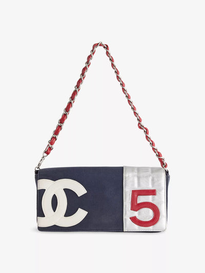 Reselfridges Pre-loved chanel multi-colour no.5 flap canvas and leather shoulder bag at Collagerie