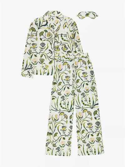 Ro & Zo Floral-print cotton pyjama and eye mask set at Collagerie