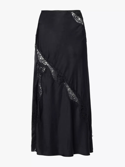 Samsoe Samsoe Sachic lace-panel woven skirt at Collagerie