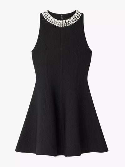 Sandro Crystal-embellished sleeveless knitted mini dress at Collagerie