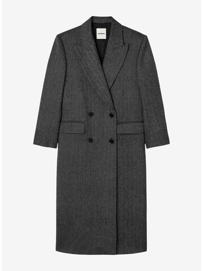 Sandro Double-breasted wool coat at Collagerie