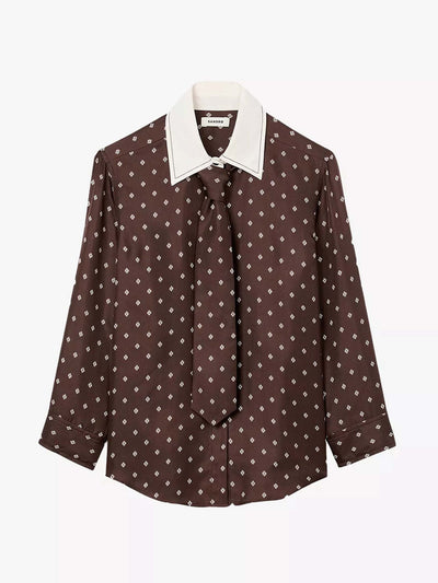 Sandro Floaty patterned silk shirt at Collagerie