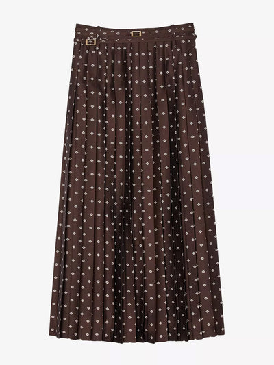 Sandro Scarf-print belted-waist woven maxi skirt at Collagerie