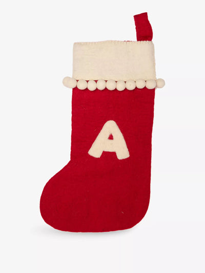 Selfridges Edit Alphabet medium wool Christmas stocking at Collagerie