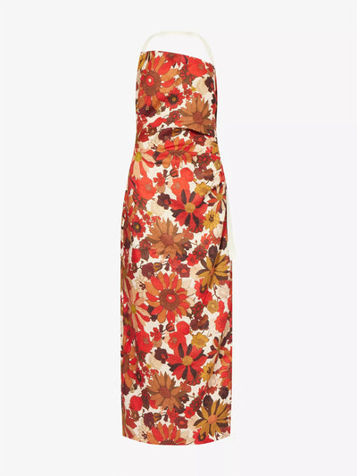 Sir Castella gathered linen midi dress at Collagerie