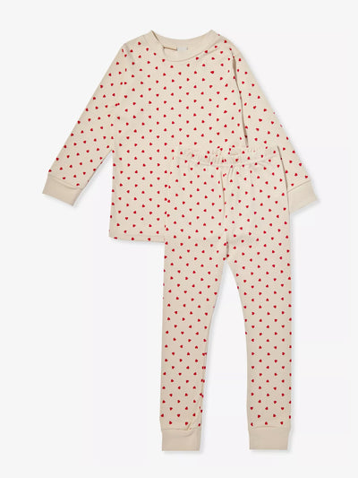 Sleepy Doe Heart-print cotton pyjama set at Collagerie