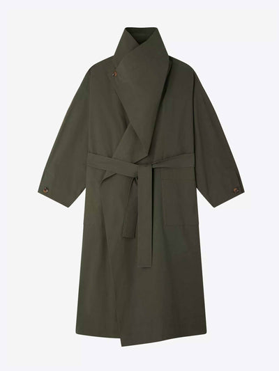 Soeur Albatros wide-collar relaxed-fit cotton coat at Collagerie