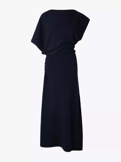 Soeur Divine asymmetric-sleeve cotton-blend knitted maxi dress at Collagerie