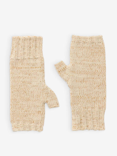 Soeur Winter knitted linen-blend fingerless gloves at Collagerie