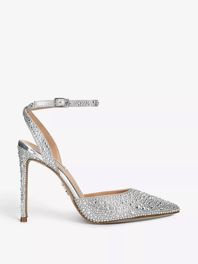 Steve Madden Revert crystal-embellished satin heeled sandals at Collagerie