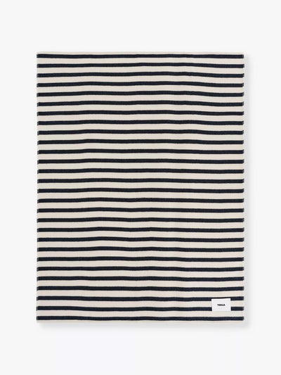 Tekla Striped brushed-texture lambs wool blanket at Collagerie