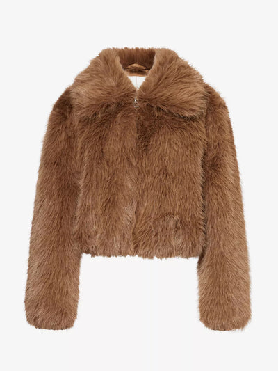 The Frankie Shop Hope wide-collar faux-fur jacket at Collagerie