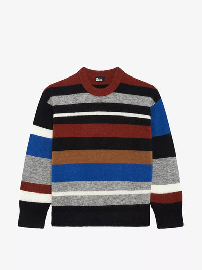 The Kooples Striped relaxed-fit wool-blend jumper at Collagerie