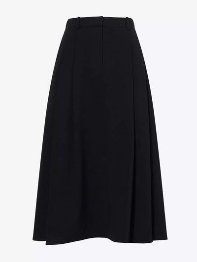 Theory Pleat flared stretch-woven midi skirt at Collagerie