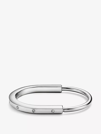 Tiffany & Co Lock diamond bangle bracelet at Collagerie