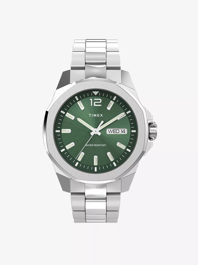 Timex TW2W13900 Essex Avenue stainless-steel quartz analogue watch at Collagerie