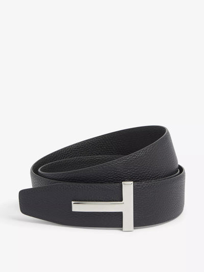 Tom Ford Reversible T logo grained-leather belt at Collagerie