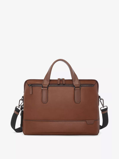 Tumi Harrison Sycamore leather briefcase at Collagerie