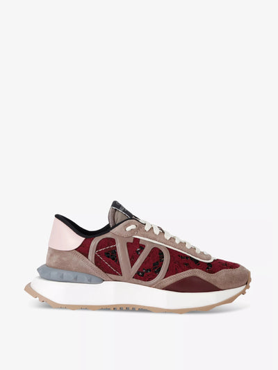 Valentino Garavani Lace Runner branded mesh and lace low-top trainers at Collagerie